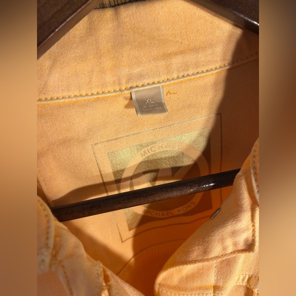 Michael Kors Faded Orange Denim Jacket w/ Gold Hardware - Picture 4 of 6